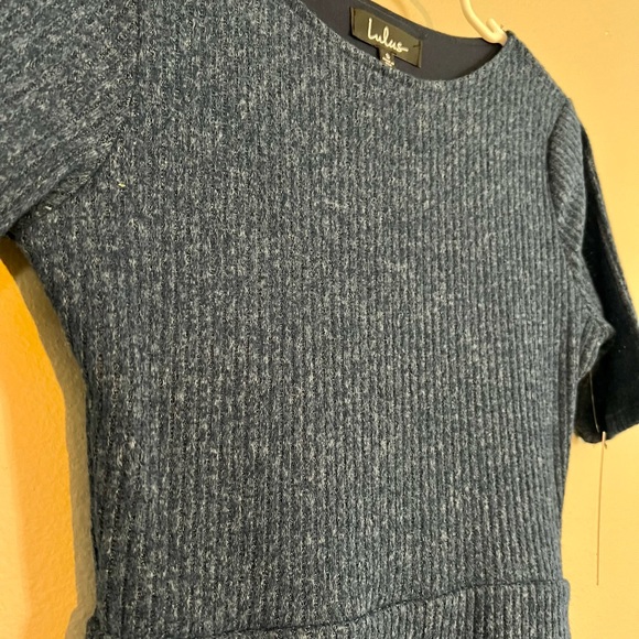 Brand new with tags Lulu’s blue ribbed knot skater dress. - Picture 3 of 3